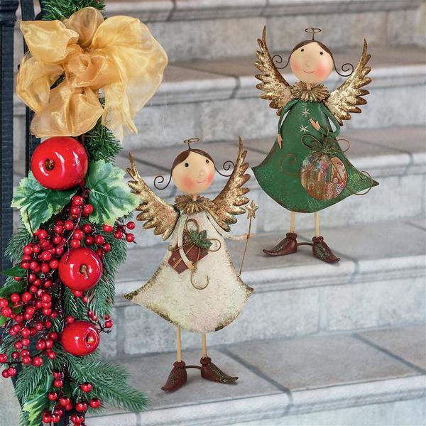 Design Toscano Holiday Helpers Metal Angel Statue Collection FU978828